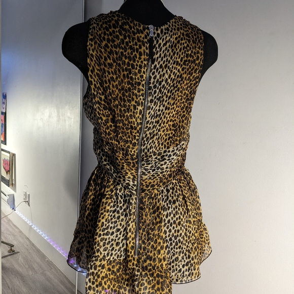 Dolce & Gabbana cheetah print silk peplum shirt - Picture 2 of 7